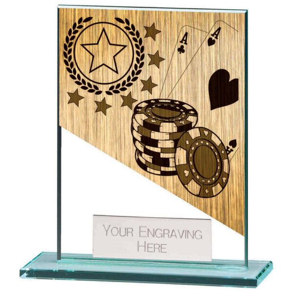 Mustang Poker Jade Glass Award - Engrave Express