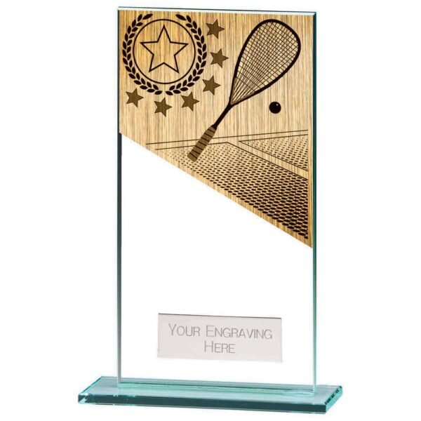 Mustang Squash Jade Glass Award - Engrave Express