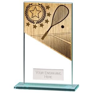 Mustang Squash Jade Glass Award - Engrave Express