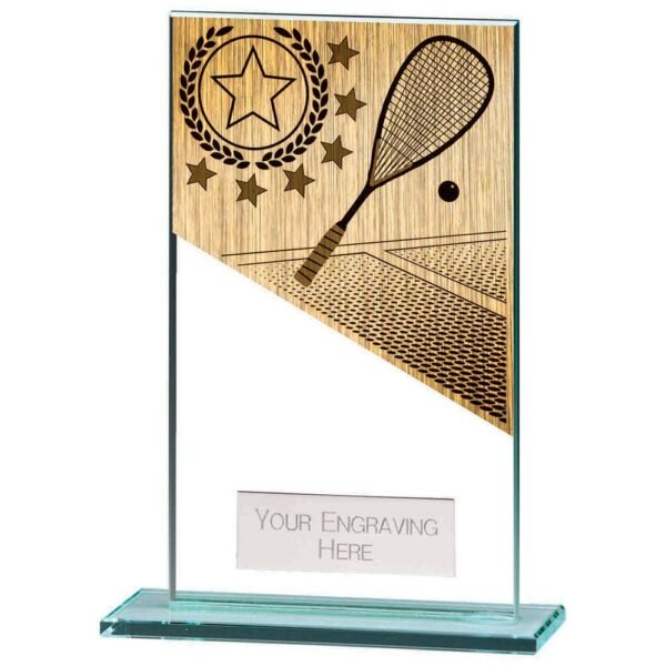 Mustang Squash Jade Glass Award - Engrave Express