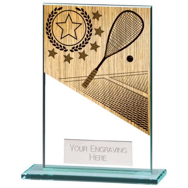 Mustang Squash Jade Glass Award - Engrave Express