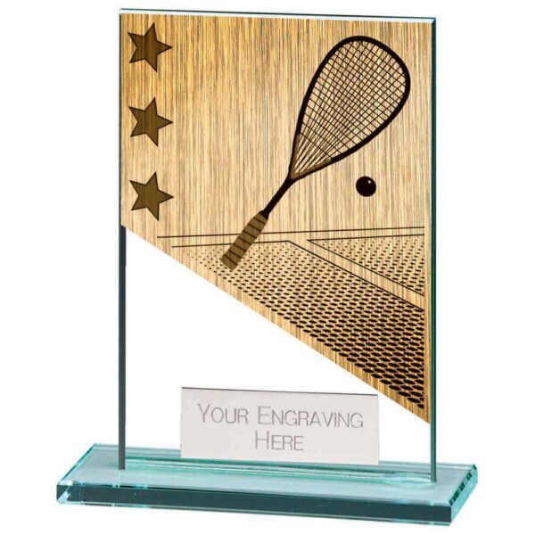 Mustang Squash Jade Glass Award - Engrave Express