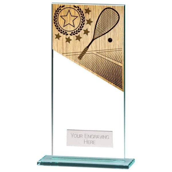 Mustang Squash Jade Glass Award - Engrave Express