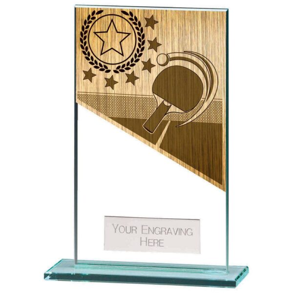 Mustang Table Tennis Jade Glass Award - Engrave Express