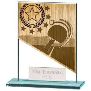 Mustang Table Tennis Jade Glass Award - Engrave Express