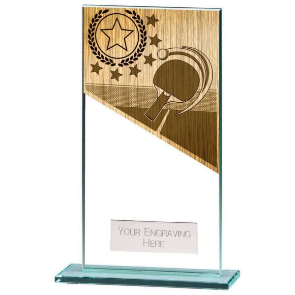 Mustang Table Tennis Jade Glass Award - Engrave Express