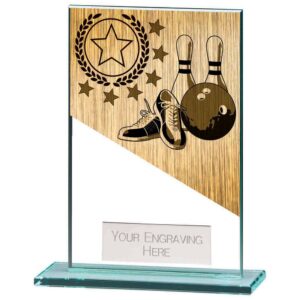 Mustang Ten Pin Bowling Jade Glass Award - Engrave Express