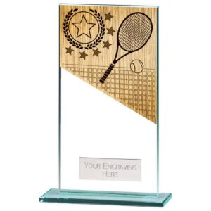 Mustang Tennis Jade Glass Award - Engrave Express