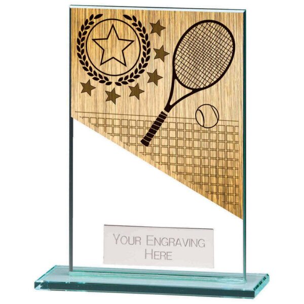 Mustang Tennis Jade Glass Award - Engrave Express