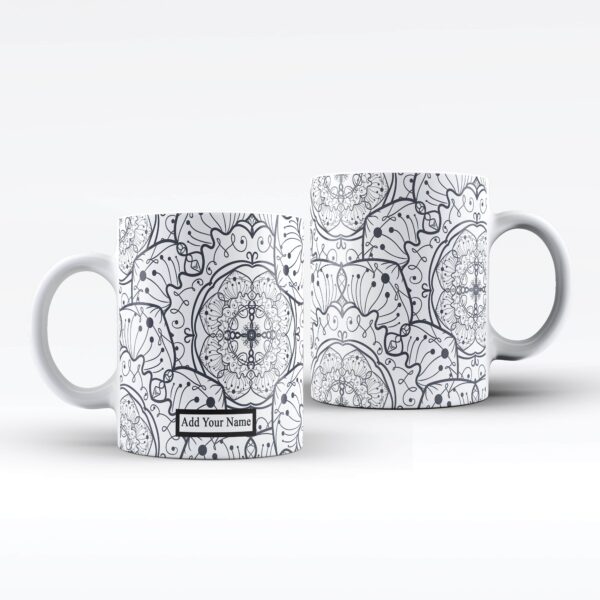 Name Mug - Mandala Design | Personalised White Mug - Cornish Custom Creations