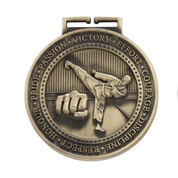 Olympia Karate Medal Antique Gold - Cornish Custom Creations