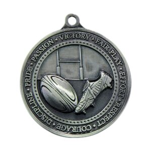 Olympia Rugby Medal Antique Silver - Cornish Custom Creations