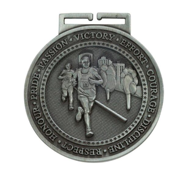 Olympia Running Medal Antique Silver - Cornish Custom Creations