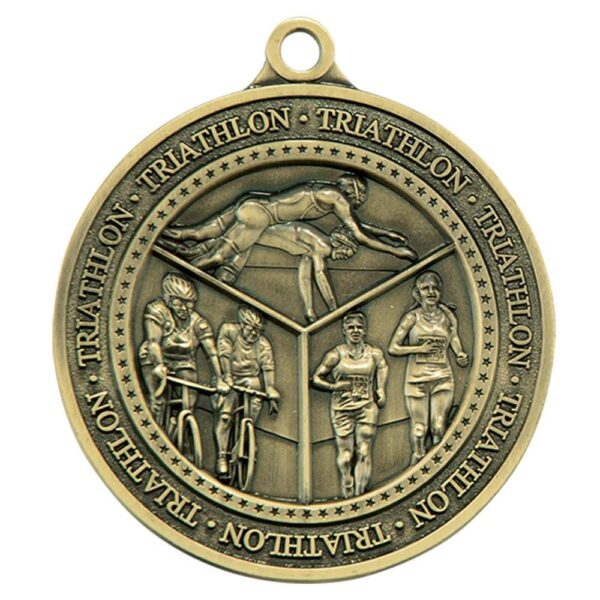 Olympia Triathlon Medal Antique Gold - Cornish Custom Creations