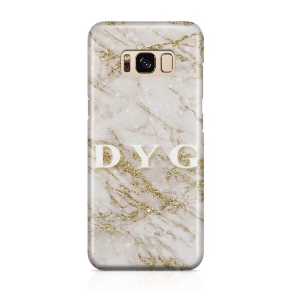 Pearl Marble With Initials - Galaxy 3D Custom Phone Case - Cornish Custom Creations