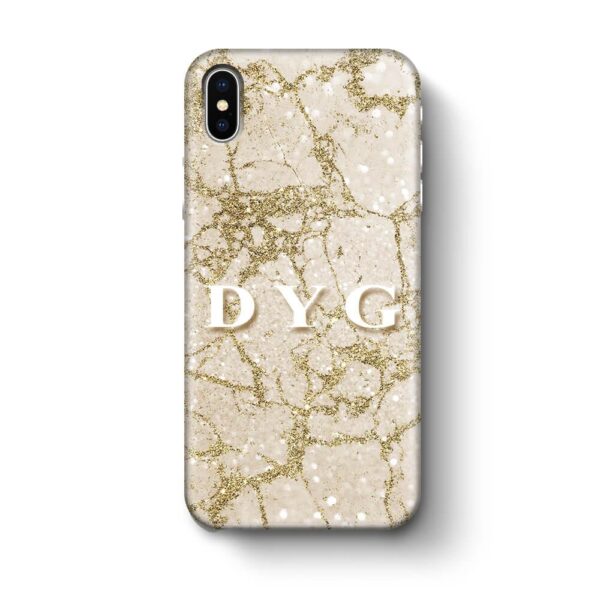 Pearl Marble With Initials - iPhone 3D Custom Phone Case - Cornish Custom Creations