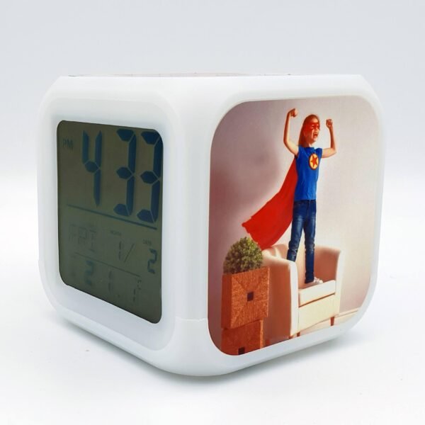 Personalised Alarm Clock With LED Lights - Cornish Custom Creations