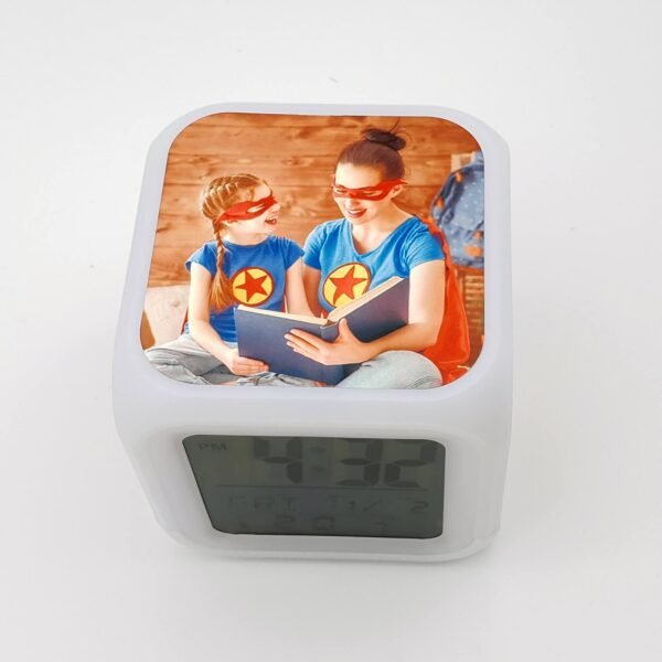 Personalised Alarm Clock With LED Lights - Cornish Custom Creations