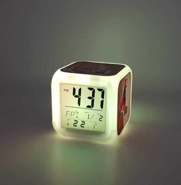 Personalised Alarm Clock With LED Lights - Cornish Custom Creations