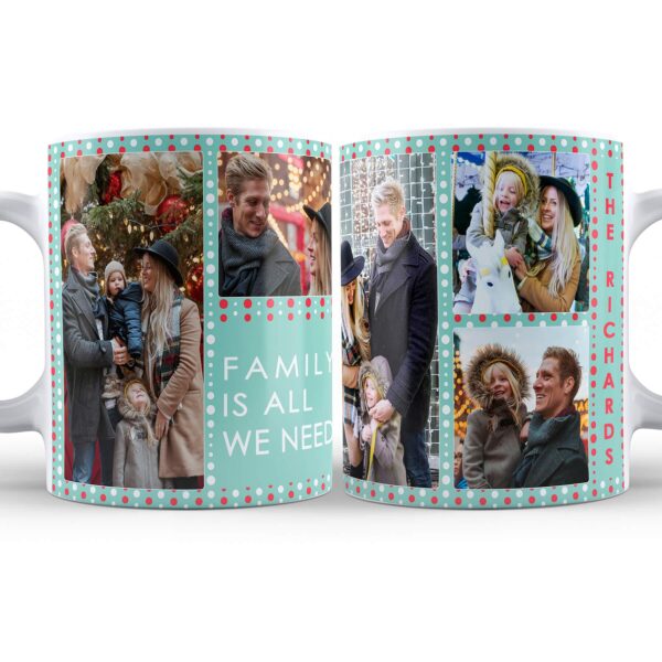 Personalised Christmas Garland photo collage Mug and coaster - Cornish Custom Creations