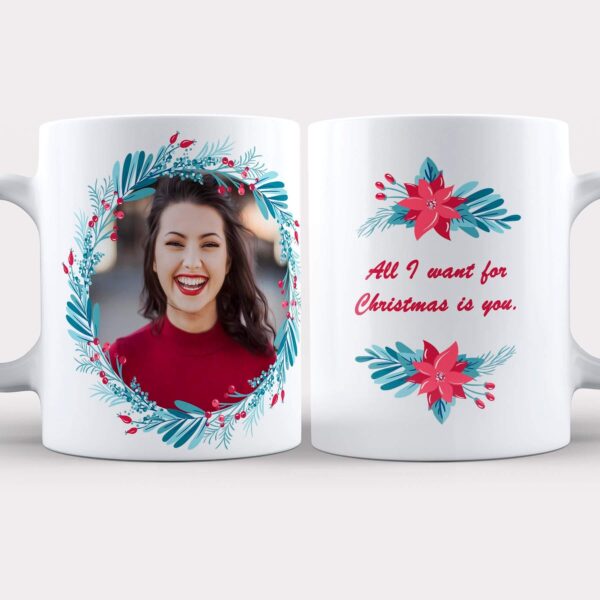 Personalised Christmas Wreath Mug and Coaster Set - Cornish Custom Creations