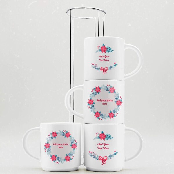 stackable christmas mugs with stand