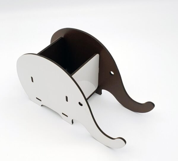 Personalised Desk Organiser and Phone Holder - Elephant Shape - Cornish Custom Creations