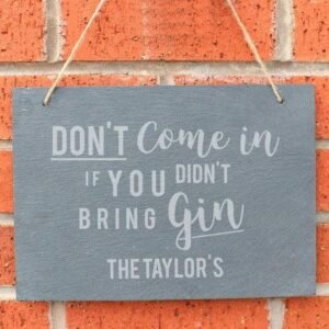 Personalised Hanging Slate Gin Sign - Engrave Express