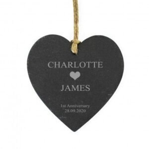 Personalised Heart Motif Slate Heart - Engrave Express