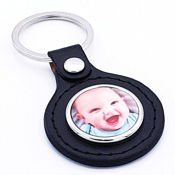 personalised leather keyring - Black - Cornish Custom Creations