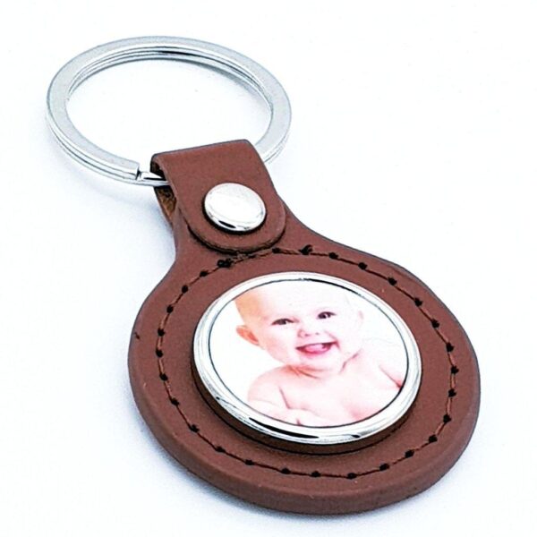 personalised leather keyring - Brown - Cornish Custom Creations