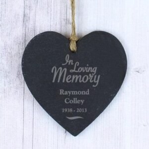 Personalised Loving Memory Slate Heart - Engrave Express