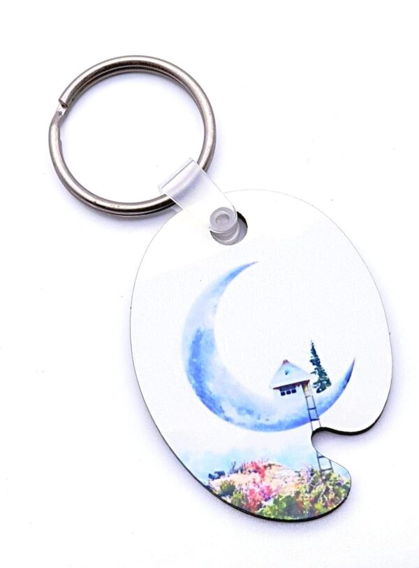 Personalised Wooden Keyring - Art Palette Shape - Cornish Custom Creations