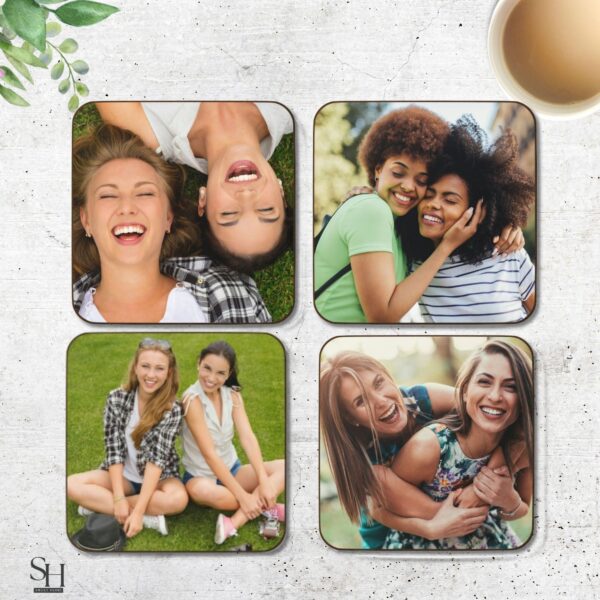 Personalized Best Friend Photo Coasters, Custom Photo Coasters, Your Unique Drink Accessories and Gift