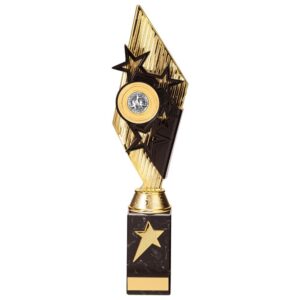 Pizzazz Plastic Trophy Gold & Black - Cornish Custom Creations