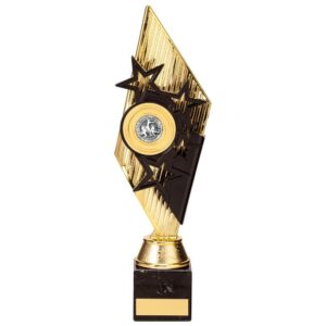 Pizzazz Plastic Trophy Gold & Black - Cornish Custom Creations