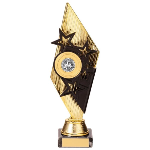 Pizzazz Plastic Trophy Gold & Black - Cornish Custom Creations