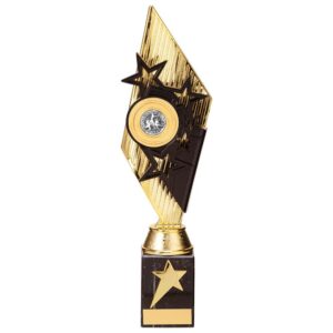 Pizzazz Plastic Trophy Gold & Black - Cornish Custom Creations