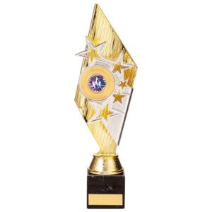 Pizzazz Plastic Trophy Gold & Silver - Cornish Custom Creations