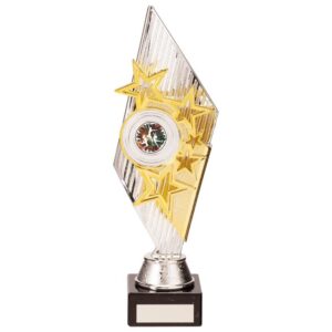 Pizzazz Plastic Trophy Silver & Gold - Cornish Custom Creations