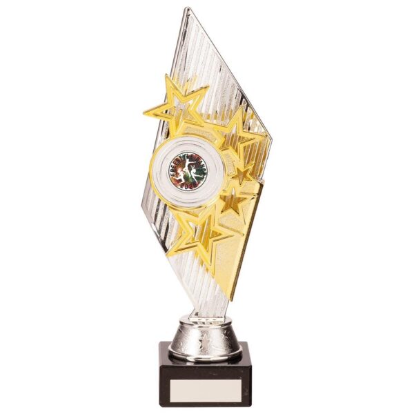 Pizzazz Plastic Trophy Silver & Gold - Cornish Custom Creations