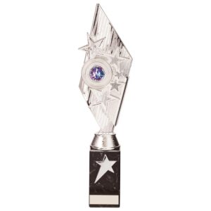 Pizzazz Plastic Trophy Silver - Cornish Custom Creations