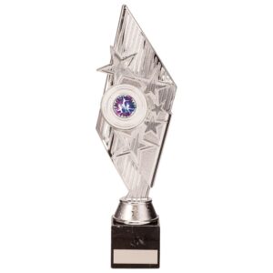 Pizzazz Plastic Trophy Silver - Cornish Custom Creations