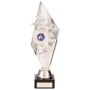 Pizzazz Plastic Trophy Silver - Cornish Custom Creations