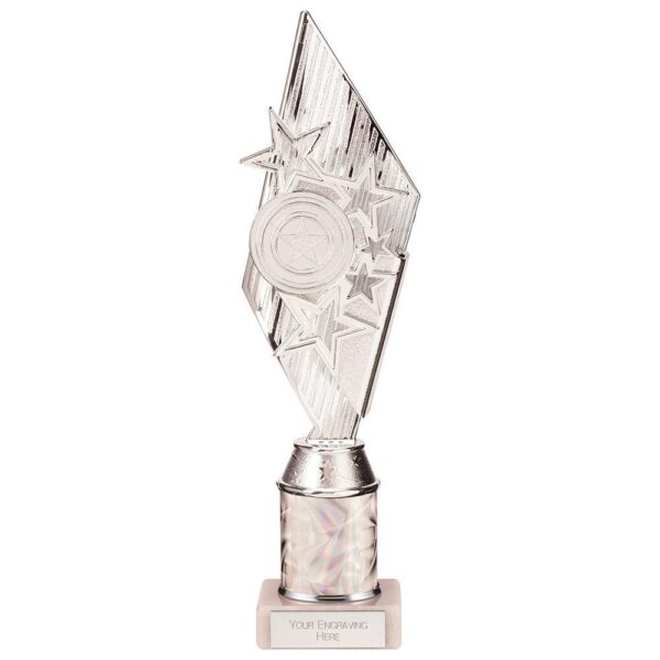 Pizzazz Plastic Tube Trophy Silver - Cornish Custom Creations