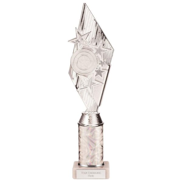 Pizzazz Plastic Tube Trophy Silver - Cornish Custom Creations