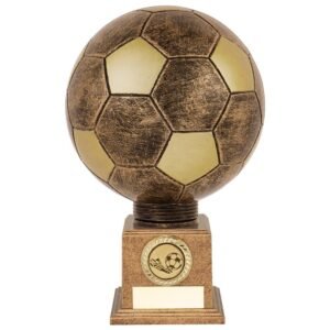 Planet Football Legend Rapid 2 Trophy Antique Bronze & Gold - Cornish Custom Creations