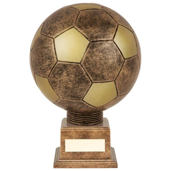 Planet Football Legend Rapid 2 Trophy Antique Bronze & Gold - Cornish Custom Creations