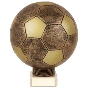 Planet Football Legend Rapid 2 Trophy Antique Bronze & Gold - Cornish Custom Creations