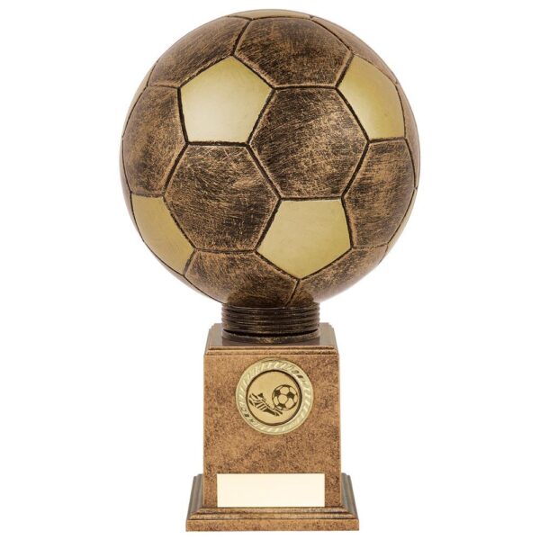 Planet Football Legend Rapid 2 Trophy Antique Bronze & Gold - Cornish Custom Creations